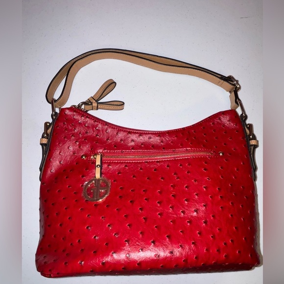 Giani Bernini Red Embossed Shoulder Bag - Picture 11 of 12